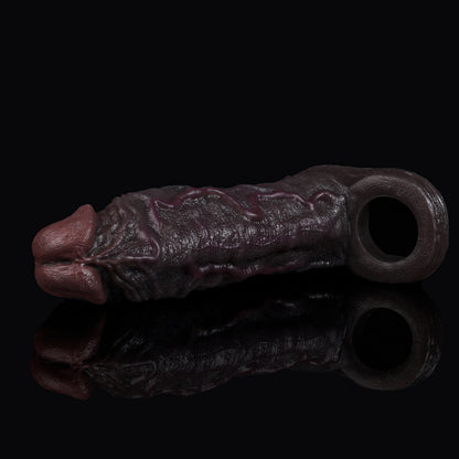 Geometrischer Realistischer Penis Sleeve | Platinum Silicone Penis Sleeve mit Architektonischer Volumenstruktur