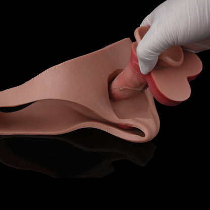 Realistisches Silikon Penis Sleeve – Hollow Strap-On mit V-Ader & Halbvorhaut-Glans | SilikonLust