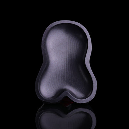 Feuerfusion Dog Dildo – Rot-Lila Fließende Farbfusion, Einseitige Widerhaken-Kolonne & Schwarzgrauer Hoden-Saugnapf aus Platin-Silikon