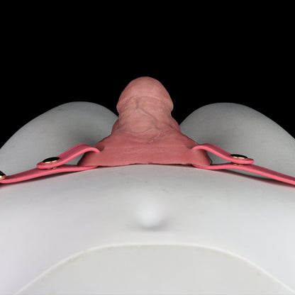 Anatomischer Keuschheitsgürtel mit Leder-Harness – Silikon FTM Packer Prothese für Cosplay, Alltag und Outdoor-Disguise