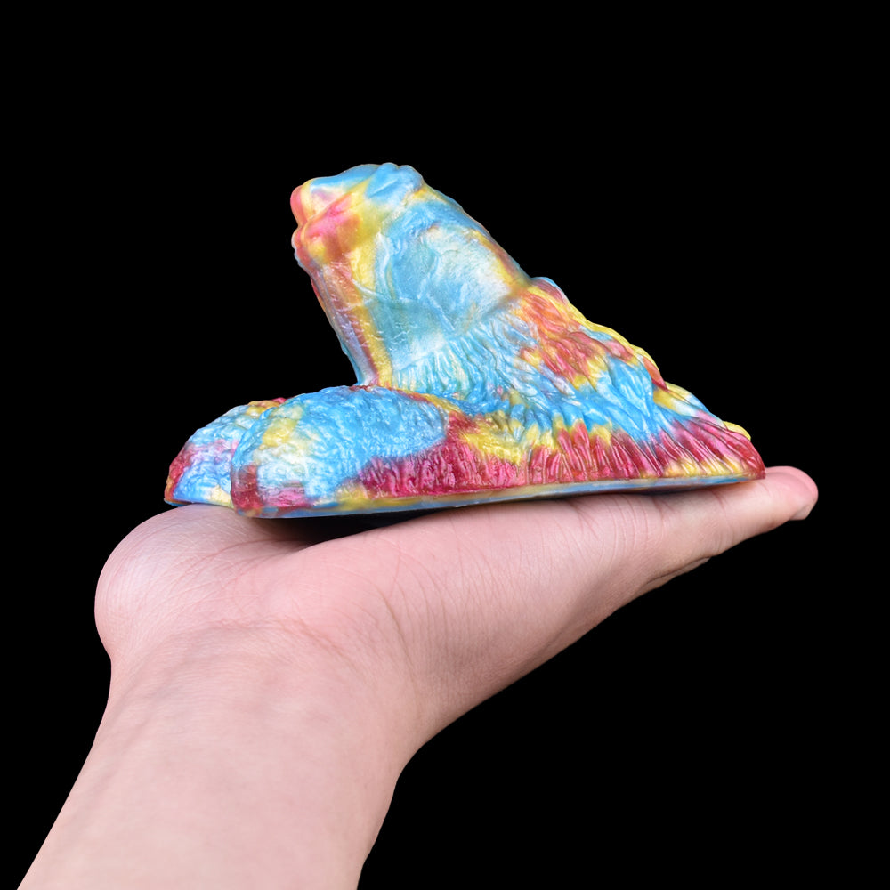 Clitoris Grinding Toy | Platinum Silicone Klitoris-Reiter with Spiral-Hirn-Textur & Tie-Dye Dreifarbguss