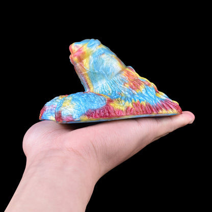 Clitoris Grinding Toy | Platinum Silicone Klitoris-Reiter with Spiral-Hirn-Textur & Tie-Dye Dreifarbguss