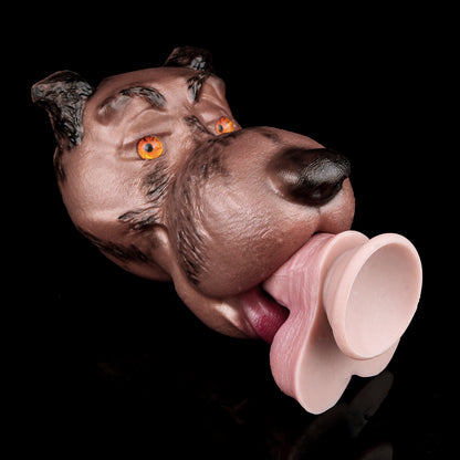 Brauner Hunde-Sexpuppenkopf – Realistischer Silikon-Masturbator für Männer