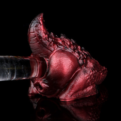 Inferno Dragon Masturbator - Blood Red 2-in-1 Fantasy Stroker with Scale Grip