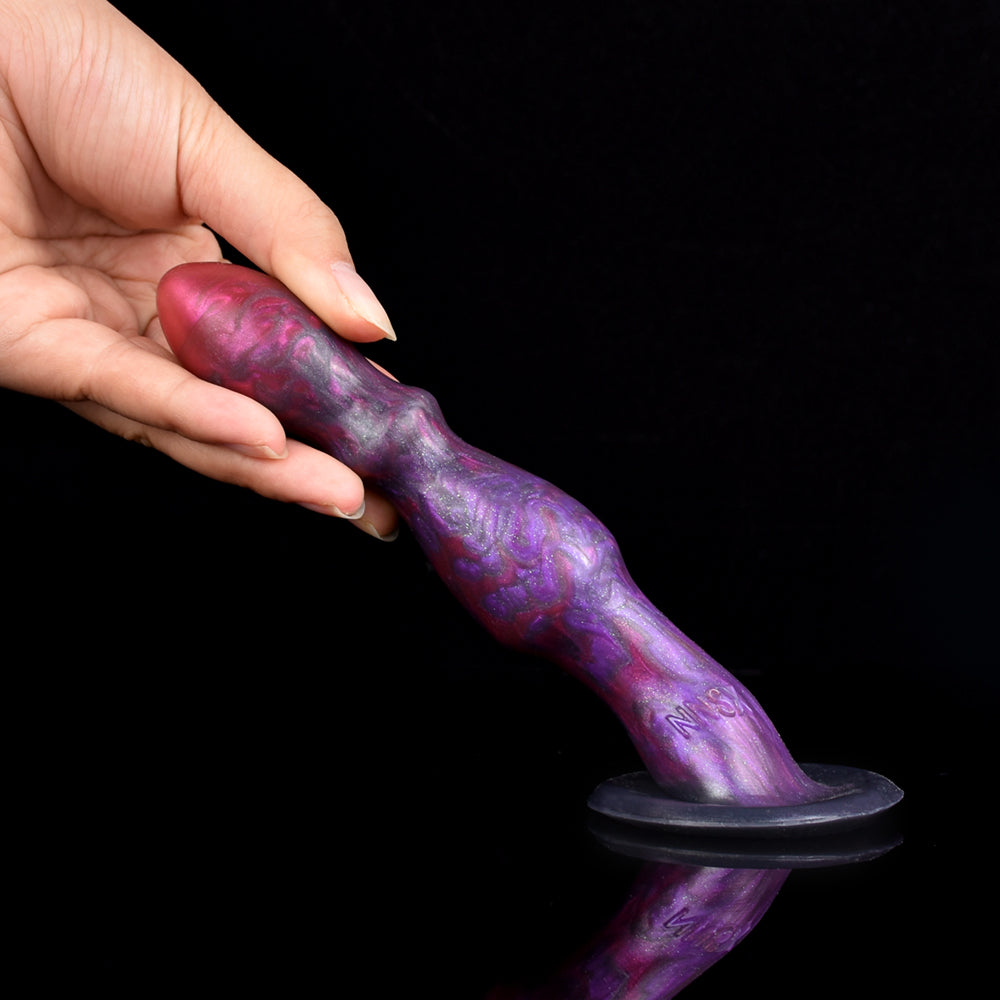 Dual-Use Alien Dildo with Ergonomic Lever Handle – Multifunctional Fantasy Wand in Nebula Violet