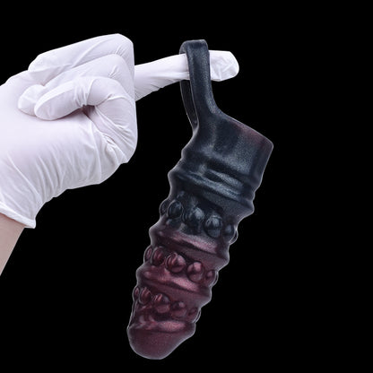 Penishtuelle Wellenstruktur Violett-Blau – Kugelnoppen, Penis Extender & Verzögerungsring