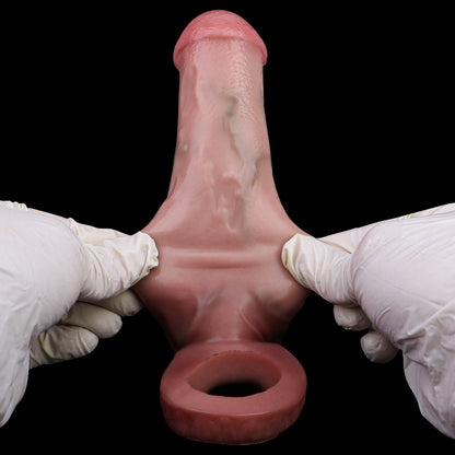 Flared Mushroom Crown Penis Sleeve – Triple-Ring Animal-Inspired Extender for Deep Stretch Impact | SilikonLust