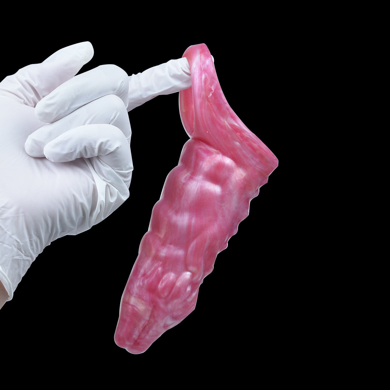Perlmutt-Rosa Drachen Penishülle für Fantasy-Rollenspiele – Strukturierter Drachen-Penis Extender mit Hodenring für härtere Erektion & intensiven Sex