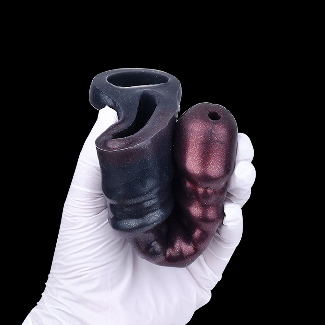 Penishtuelle Wellenstruktur Violett-Blau – Kugelnoppen, Penis Extender & Verzögerungsring