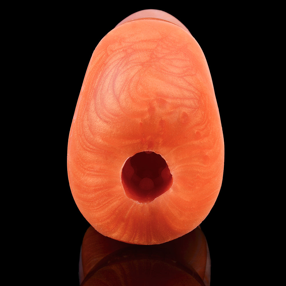 Kuh-Vulva Pocket Pussy im Corgi-Orange mit Vier Brüsten & Vaginal-Anal-Doppelkanal – Corgi-Orange-Perlweiß, Muskelfalten & Platin-Silikon