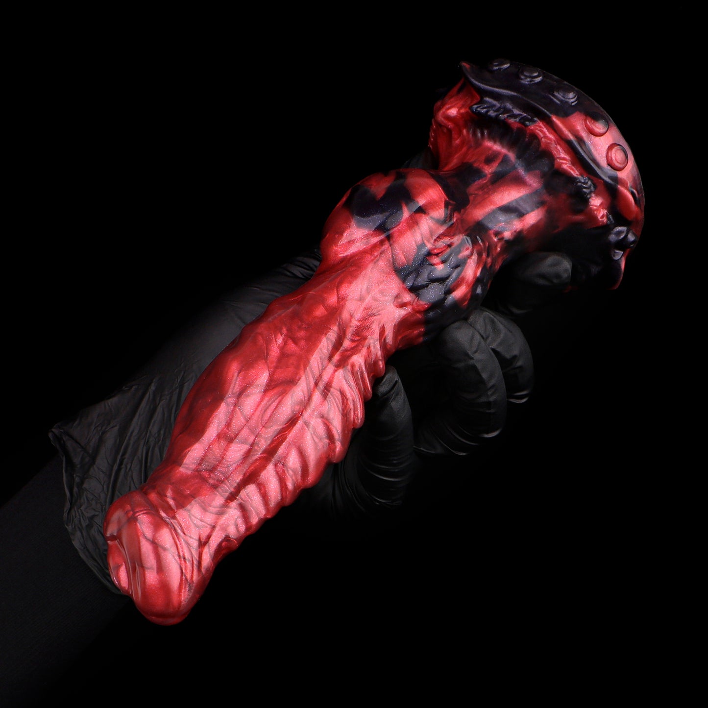 Equine Horse Dildo XL - Stallion Fantasy | Huge Scrotum Suction Cup Red-Black Platinum