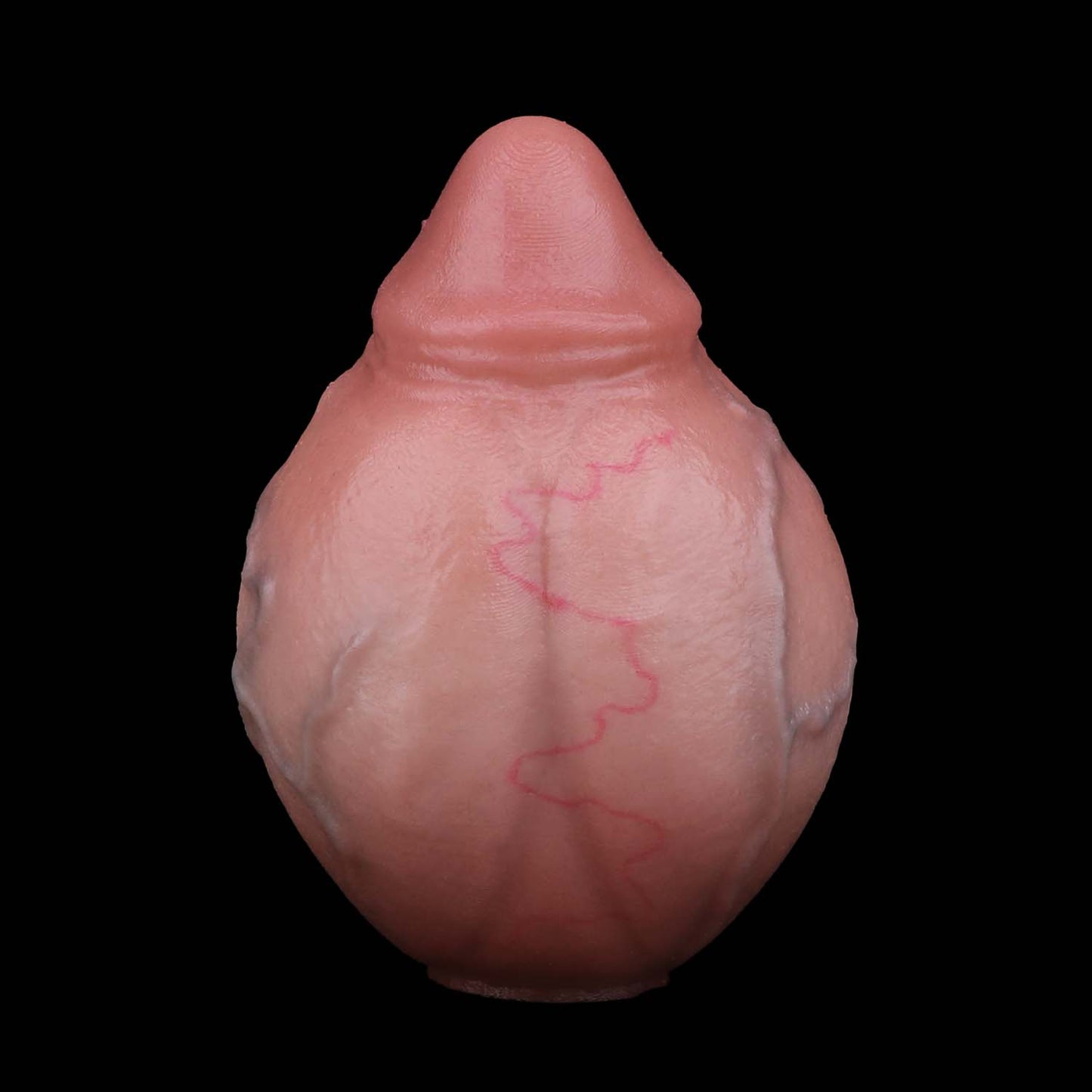 Realistischer Butt Plug in Penisform – Hodenhaut-Textur, Venenrelief & Abnehmbare Stahlkette aus Platin-Silikon (S/L)