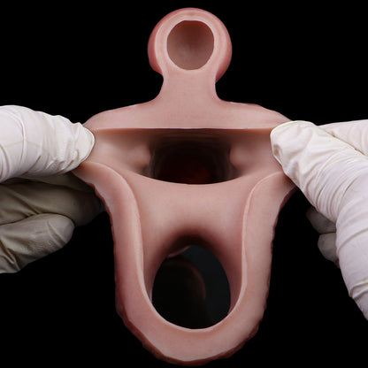 Flared Mushroom Crown Penis Sleeve – Triple-Ring Animal-Inspired Extender for Deep Stretch Impact | SilikonLust