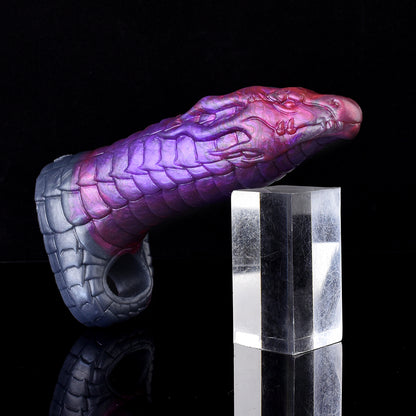 Dragon Phallus Sheath with Ice Dragon Glans Design – Mythic Alien Extender in Nebula Violet