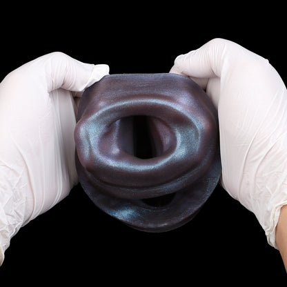 Perlmutt-Gradient Penis Sleeve mit Hodenring – Genoppter Silikon Penisüberzug für Ausdauer & Intensive Paar-Stimulation