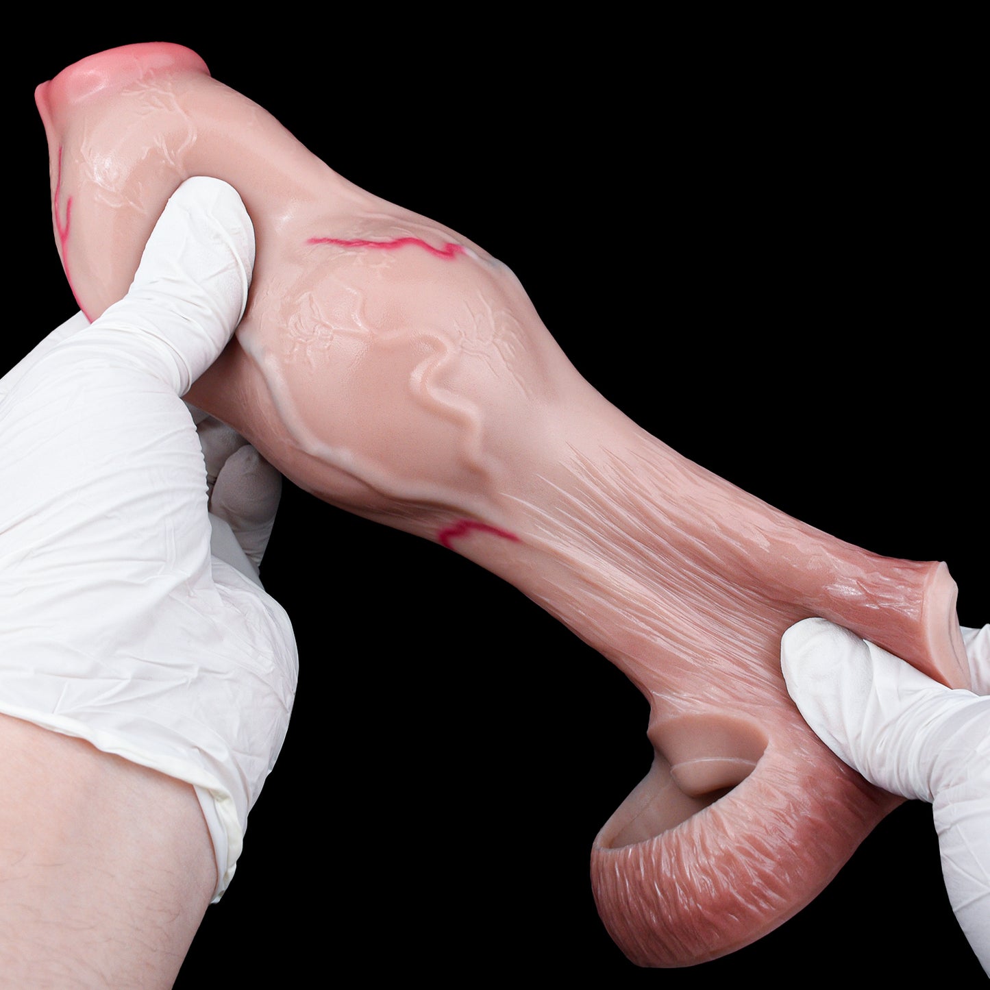 Canine Bionic Knotted Sleeve - Realistic Fantasy Penis Sleeve with Shaft Knot and Open Tip