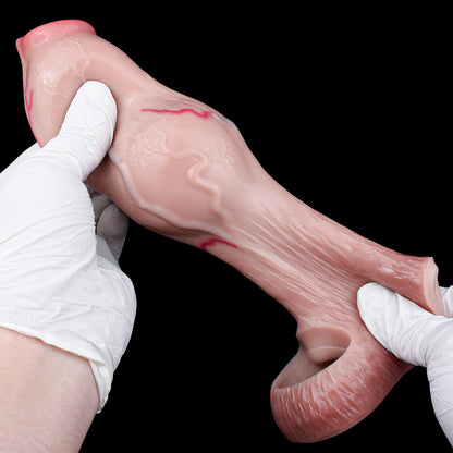 Canine Bionic Knotted Sleeve - Realistic Fantasy Penis Sleeve with Shaft Knot and Open Tip
