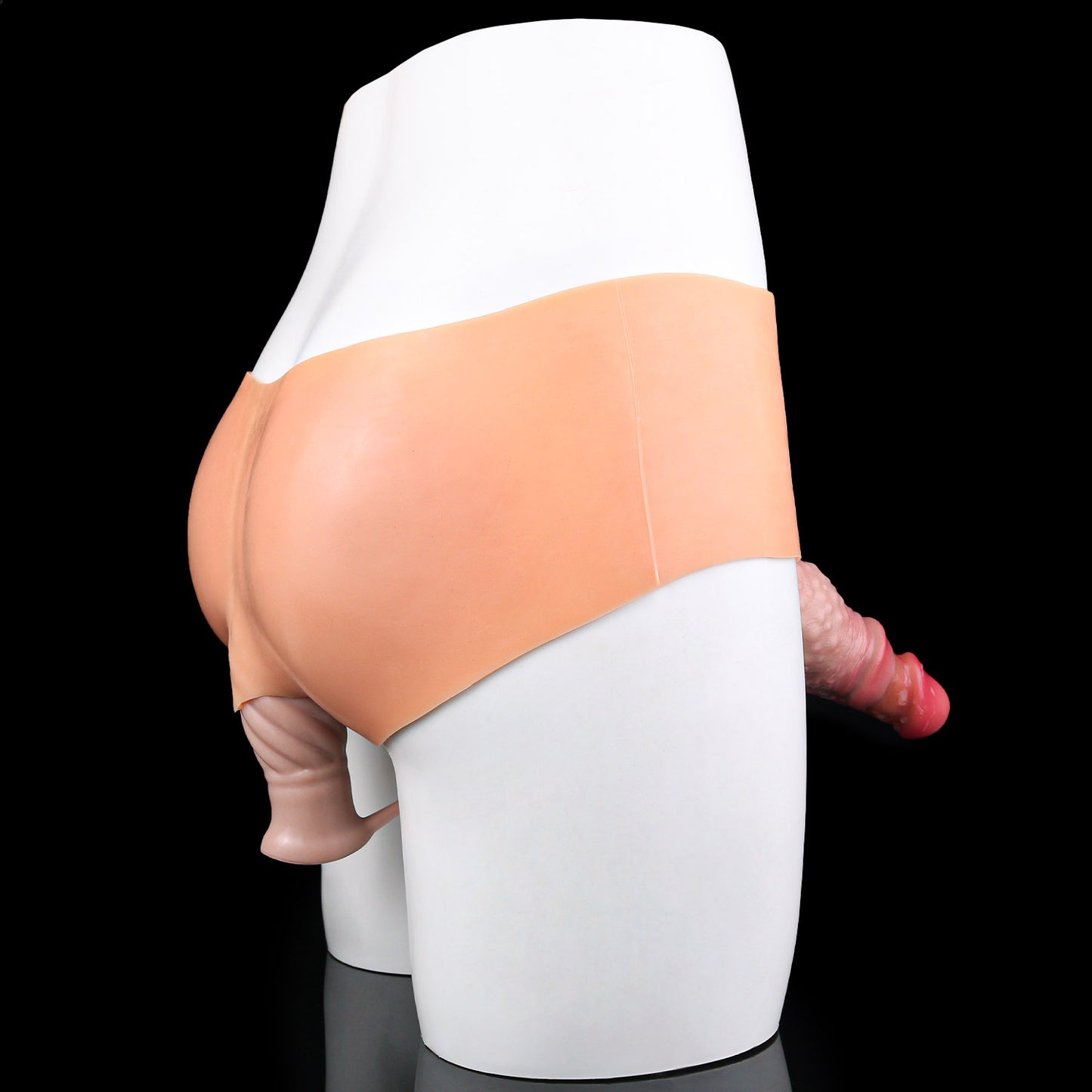 Multifunktionales 2-in-1 Toy: Hautfarbenes Penis Sleeve & Spiral Butt Plug für ultimative Ausdauer