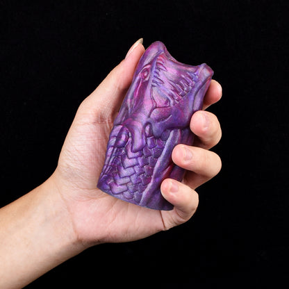 Monster Beast Phallus Sleeve with Fang Relief – Brutal Beast Extender in Galactic Violet