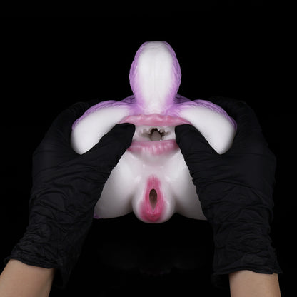 Sexpuppe Wolf-Torso aus Platin-Silikon – Fliederweiß für Furry- und Fantasy-Rollenspiele