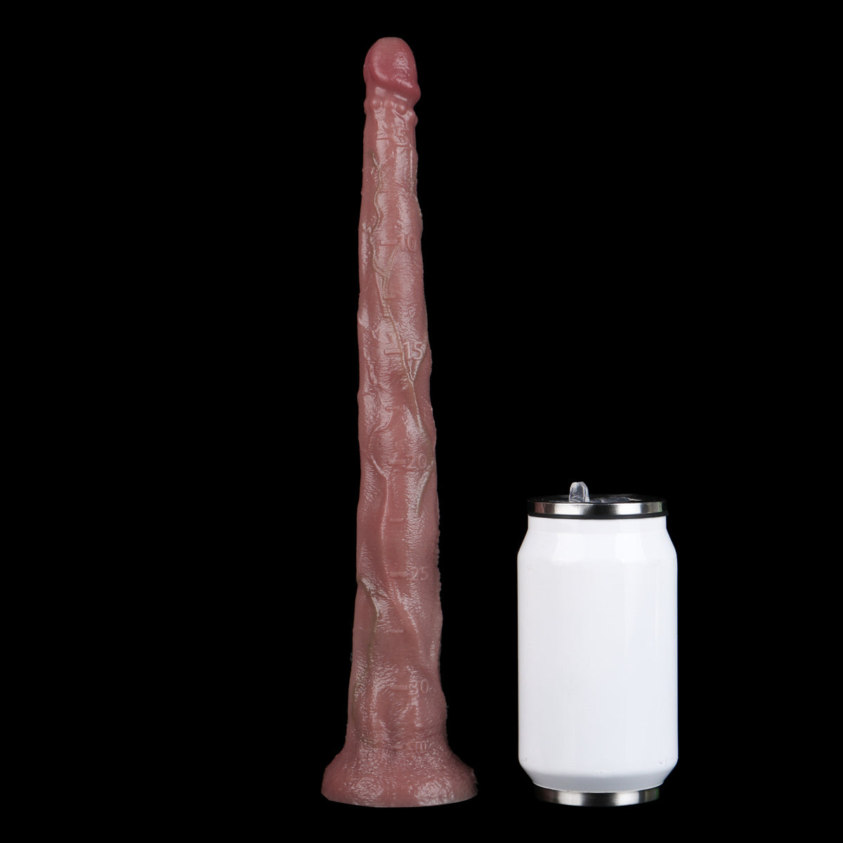Long Dildo mit Endoskop-Kamera – Hautbeige-Rosa Spiralvenen-Schaft, 3-Megapixel-Kamera im Glans-Kopf, 8 LED-Leuchtperlen, IP68-Wasserdicht, App-Direktverbindung & Starksaugnapf aus Platin-Silikon