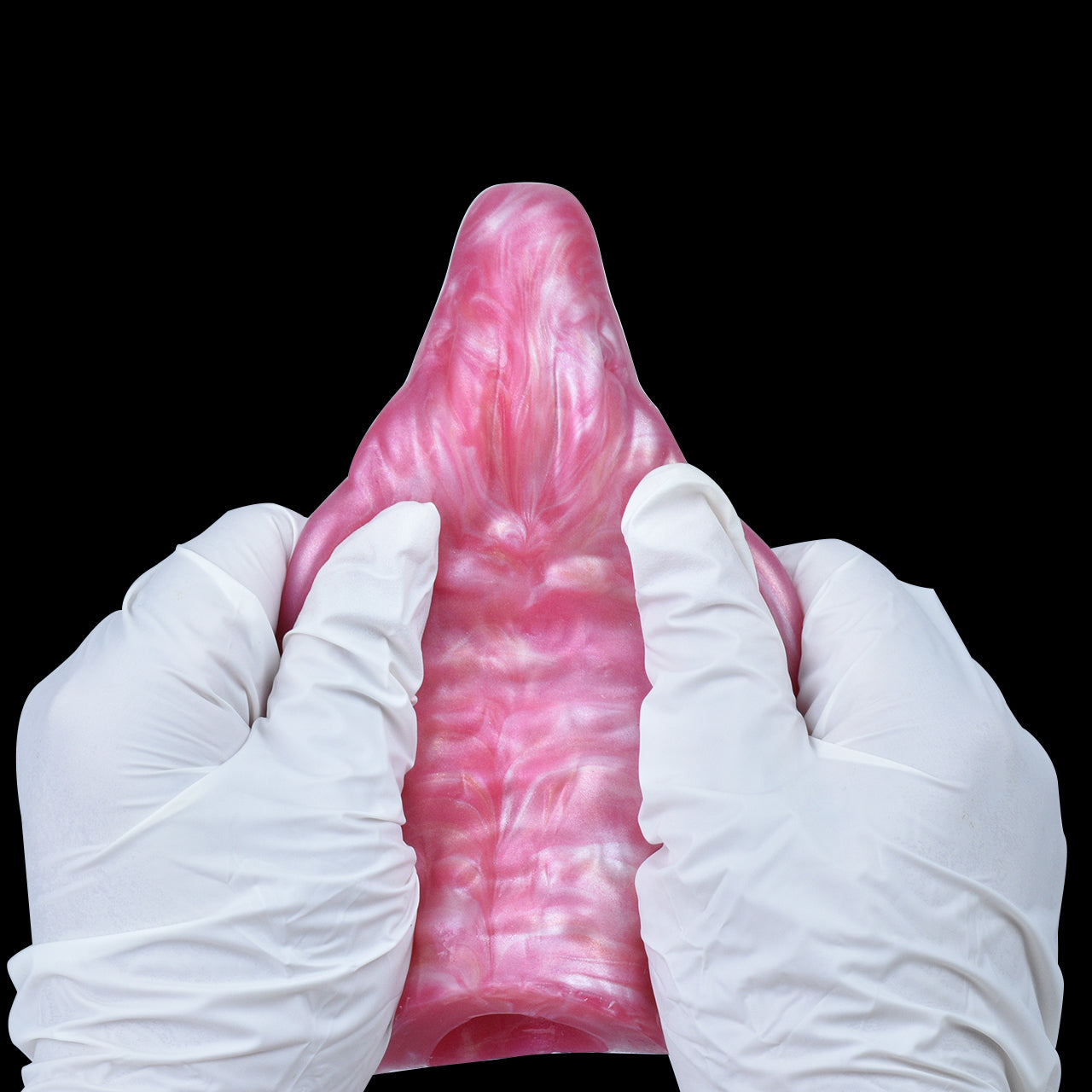 Perlmutt-Rosa Drachen Penishülle für Fantasy-Rollenspiele – Strukturierter Drachen-Penis Extender mit Hodenring für härtere Erektion & intensiven Sex