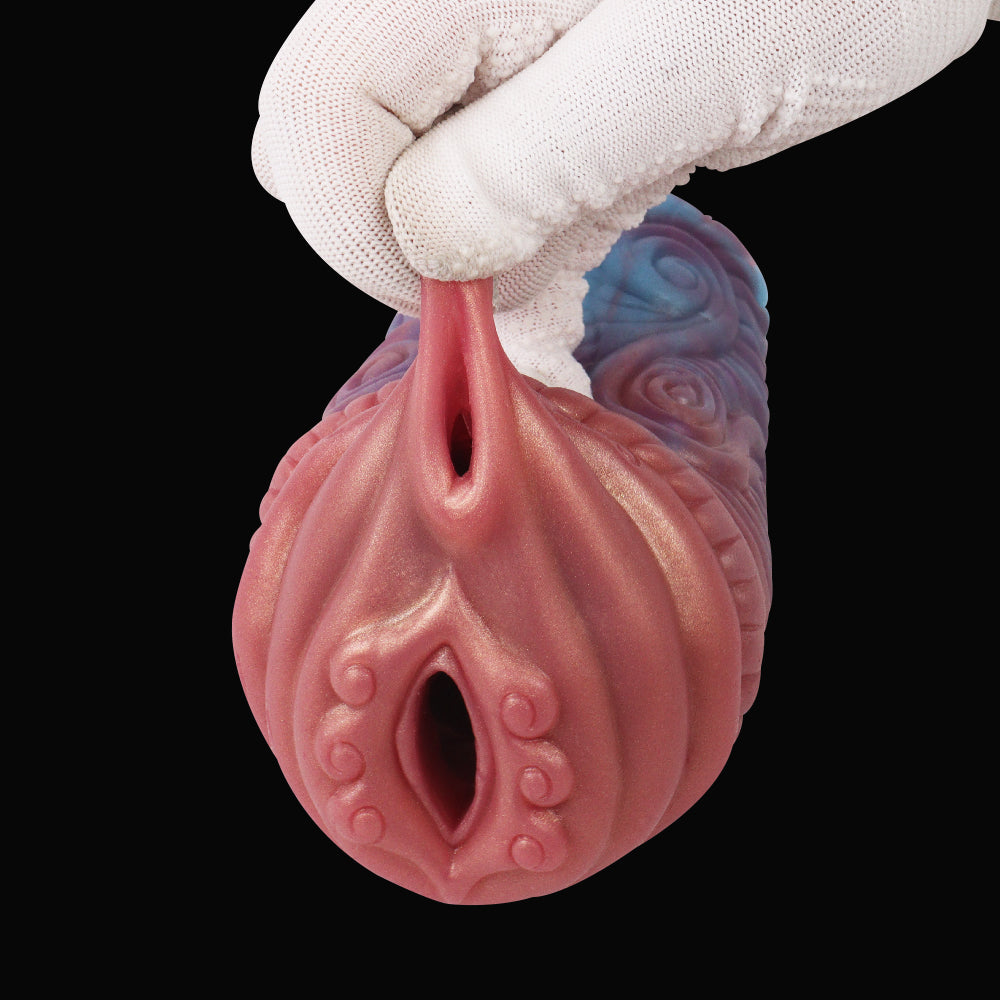 Organic Dual Channel Masturbator – Alien Fantasy Stroker made of Platinum Silicone with Two Entry Channels for Intense Solo Stimulation