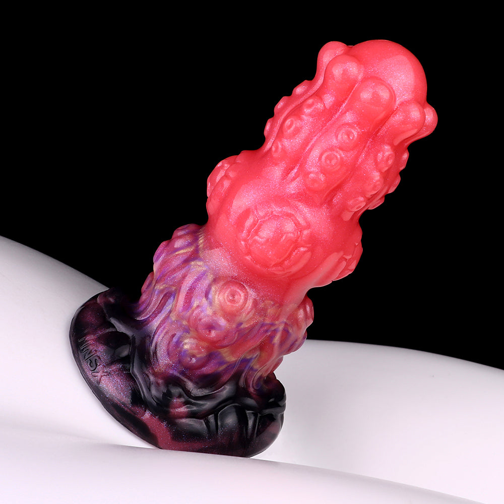 Crown Head Fantasy Silikon Butt Plug – Flared Flat Top Butt Plug mit Königskrone-Kopf und Tentakel