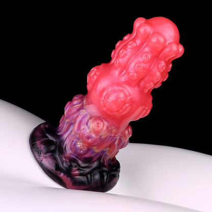Crown Head Fantasy Silikon Butt Plug – Flared Flat Top Butt Plug mit Königskrone-Kopf und Tentakel