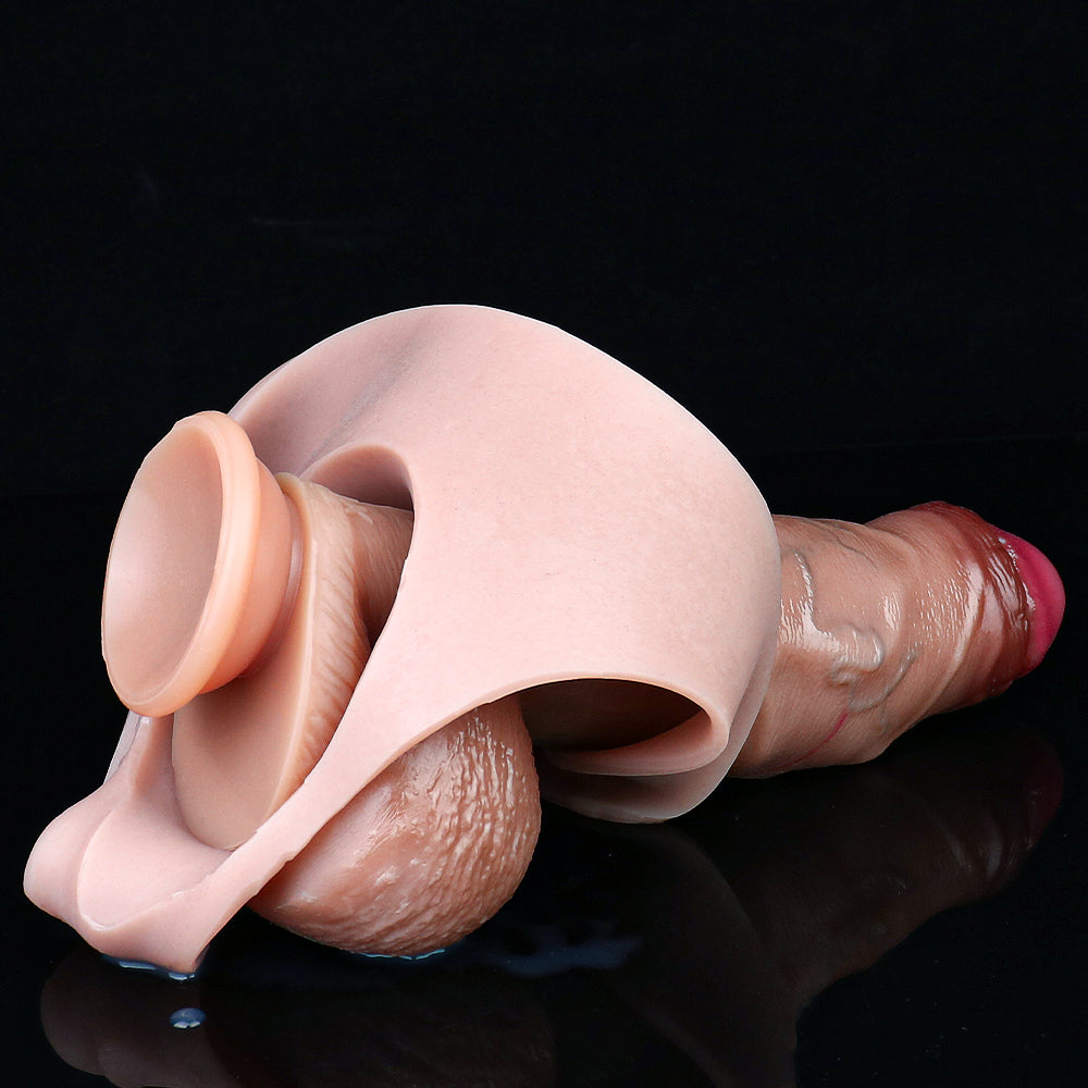 Hyper-Realistic Bulbus Penis Sleeve - Anatomical Wearable Dildo | Harness Platinum Silicone SiliconeLust