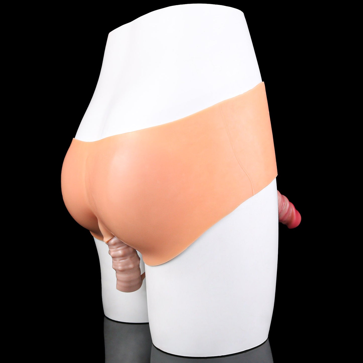 2-in-1 Realistische Penihülle & Anal-Plug – Hautfarbener Penis-Sleeve zur Verdickung inkl. Hodenring & Prostata-Stimulation für Ausdauer