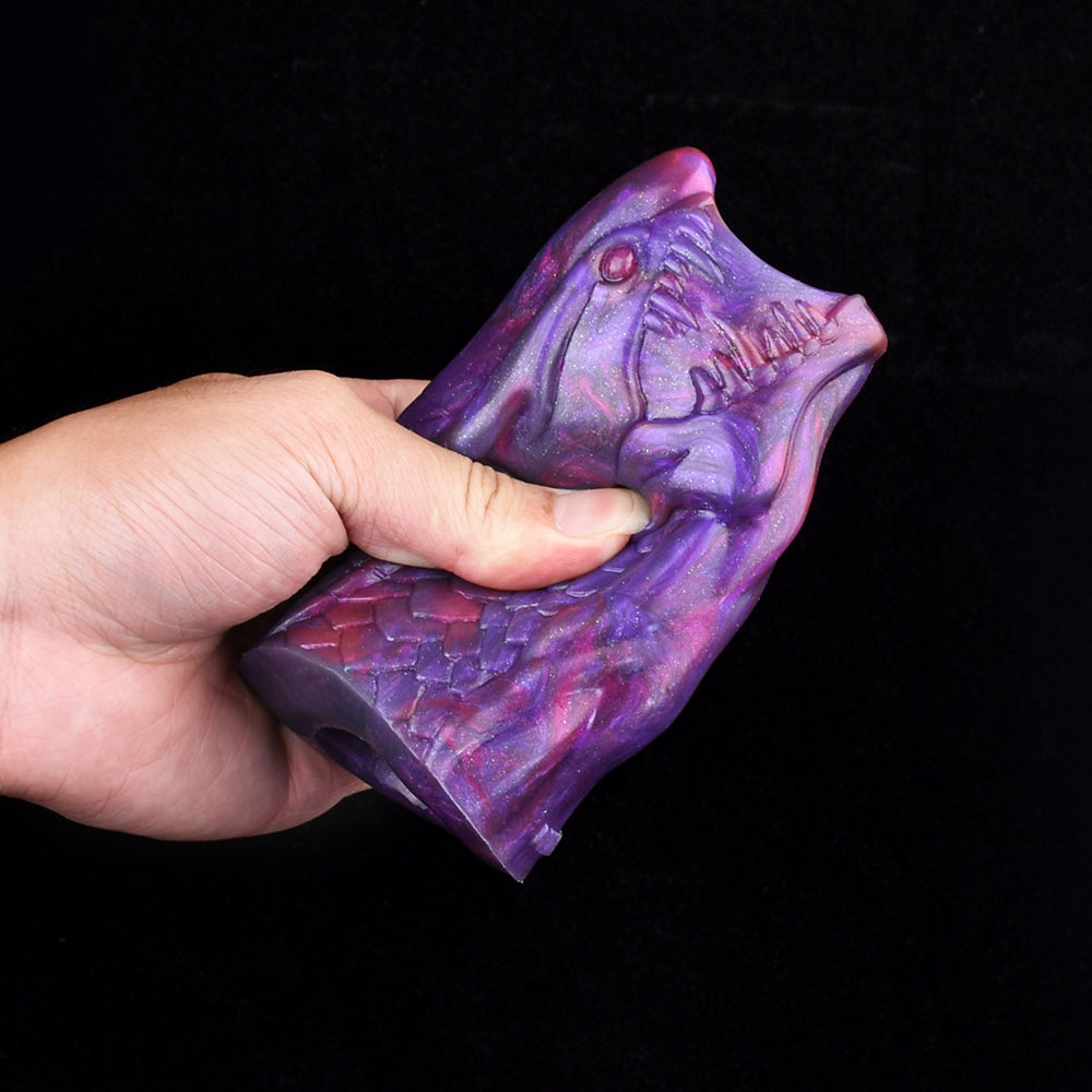 Monster Beast Phallus Sleeve with Fang Relief – Brutal Beast Extender in Galactic Violet