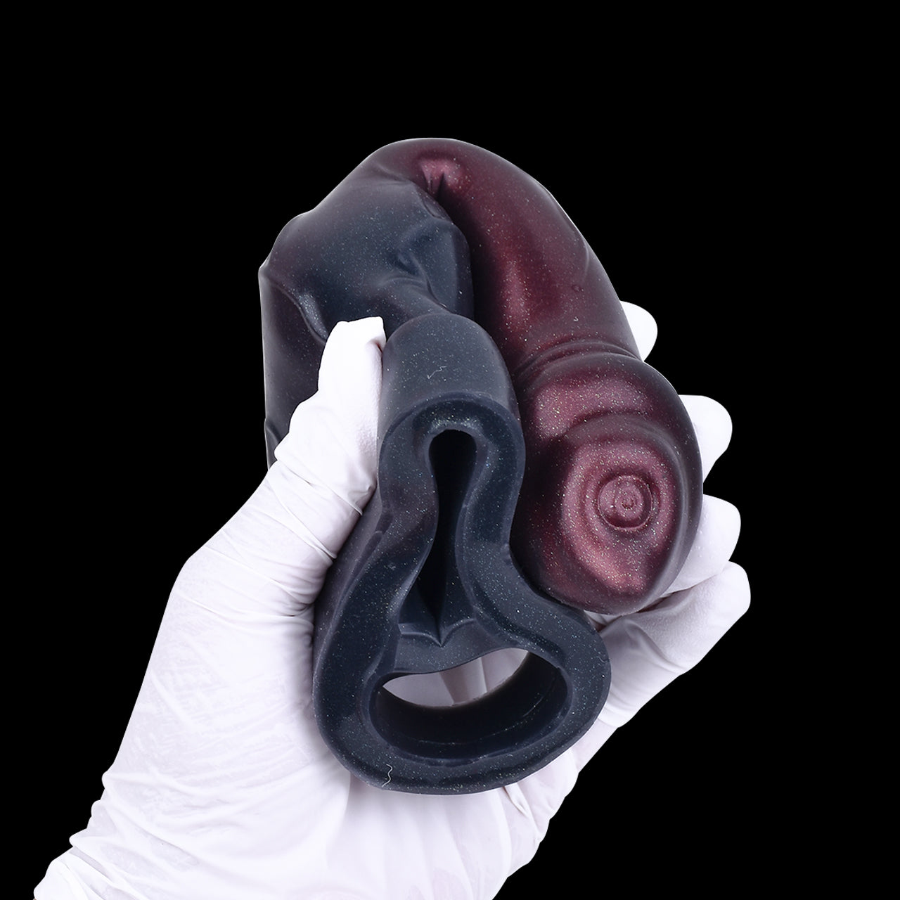 Glänzendes Burgunder Penis Sleeve mit Hodenring – Realistischer Penis Extender für mehr Ausdauer, Penisverlängerung & harte Nächte im Schlafzimmer