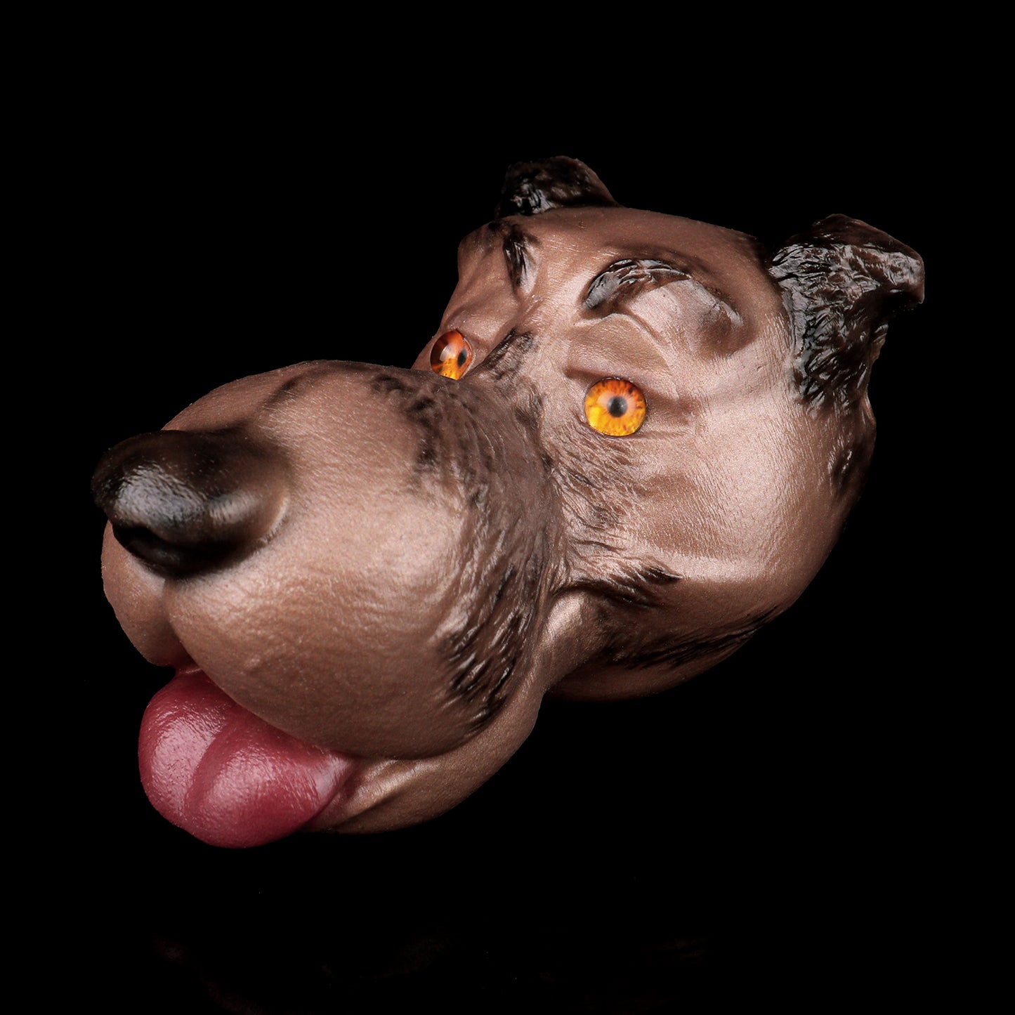 Brauner Hunde-Sexpuppenkopf – Realistischer Silikon-Masturbator für Männer