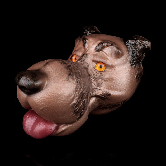 Brauner Hunde-Sexpuppenkopf – Realistischer Silikon-Masturbator für Männer