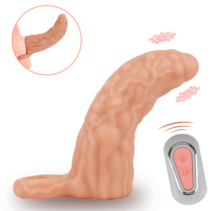 Realistischer Penis Sleeve mit Fernbedienung & Vibration – Premium Platin-Silikon Hülle für intensives Paarspiel