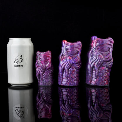 Penishülle Drachenkopf Violett – Aufgerissenes Maul, Schuppentextur & 3 Größen