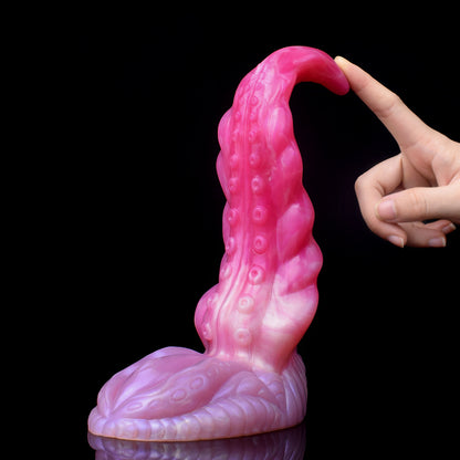 Tentacle Dildo | Platinum Silicone Big Dick Fantasy Dildo with Pump Base & Sucker Texture