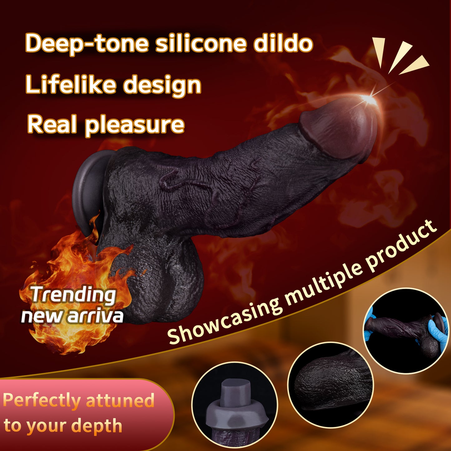 Realistic Silicone BBC Dildo – Deep Black, body-safe & perfect for first-timers