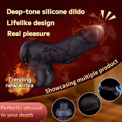 Realistic Silicone BBC Dildo – Deep Black, body-safe & perfect for first-timers