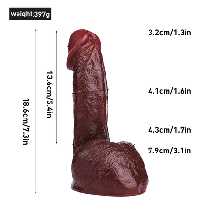Pure Desire: The Anatomical Masterclass Dildo in Wine Red (incl. Suction Cup)
