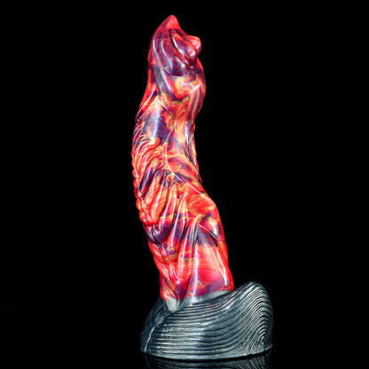 Red Devil Twisted Lava Dildo – Stable Suction Base For Hands-Free Play Perfect for Solo And Couple Sessions