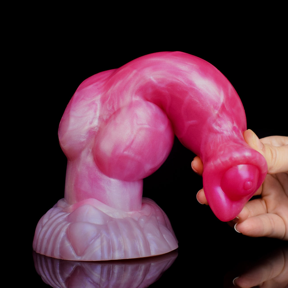 Anatomically Realistic Horse Dildo | Platinum Silicone Fantasy Cock of Horse with Four-Ball Shaft