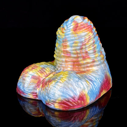 Handgrip Grinding Toy | Platinum Silicone Realistisches Hautgefuehl with Griffige Ringfalten-Textur & Tie-Dye