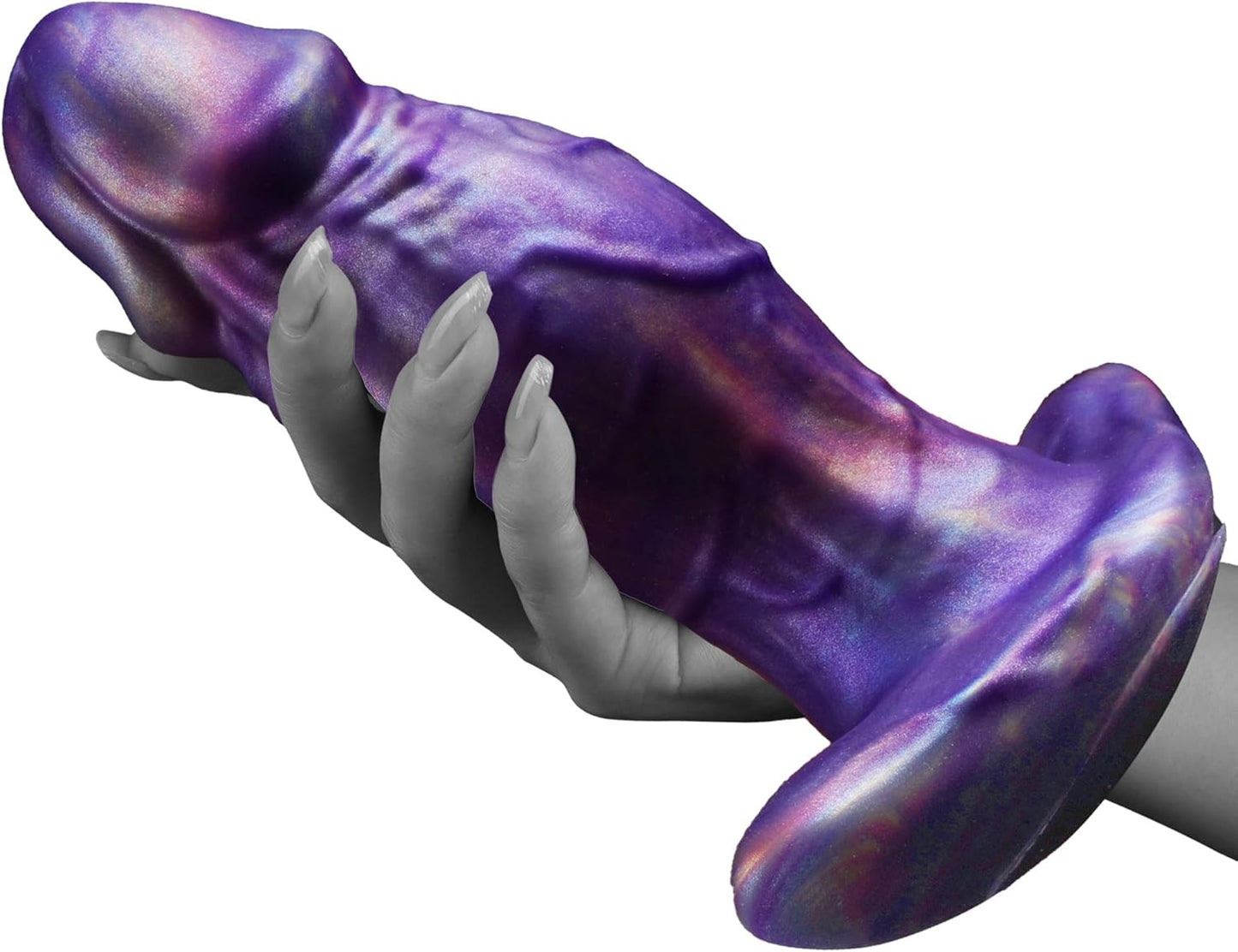 Realistic Fantasy Butt Plug with Suction Cup – Premium Platinum Silicone Anal Dildo in Cyber Violet for Intense Stretching