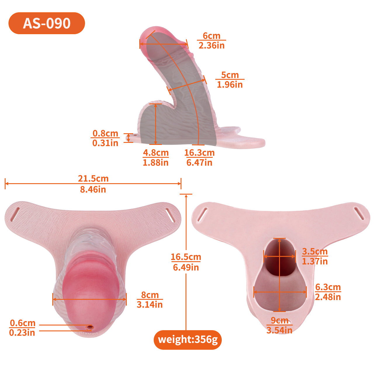 XXL Peniskäfig mit Venenrelief & Großem Hodenvolumen – Naturhautton, Harnöffnung & Zwei Harness-Varianten aus Platin-Silikon