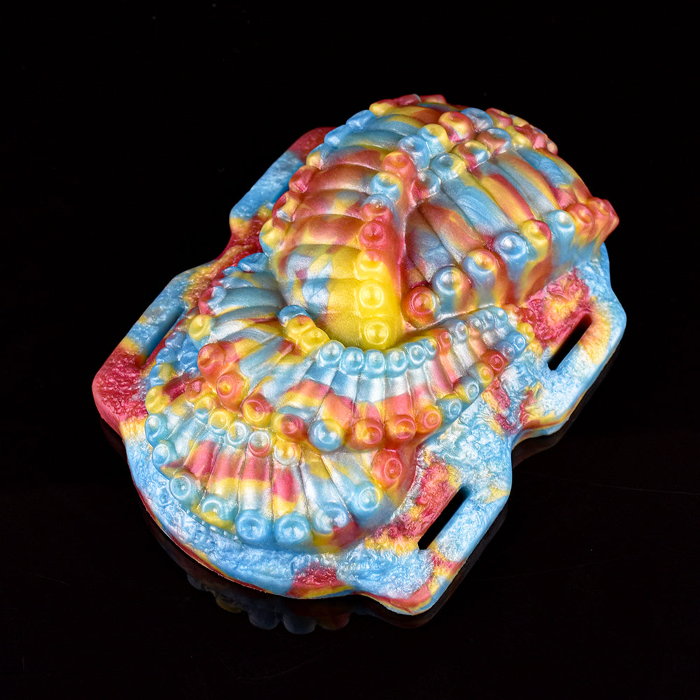 Octopus Sucker Grinder | Platinum Silicone Wearable Grinder with Saugnapf-Roehren-Matrix & Spiral-Rippen
