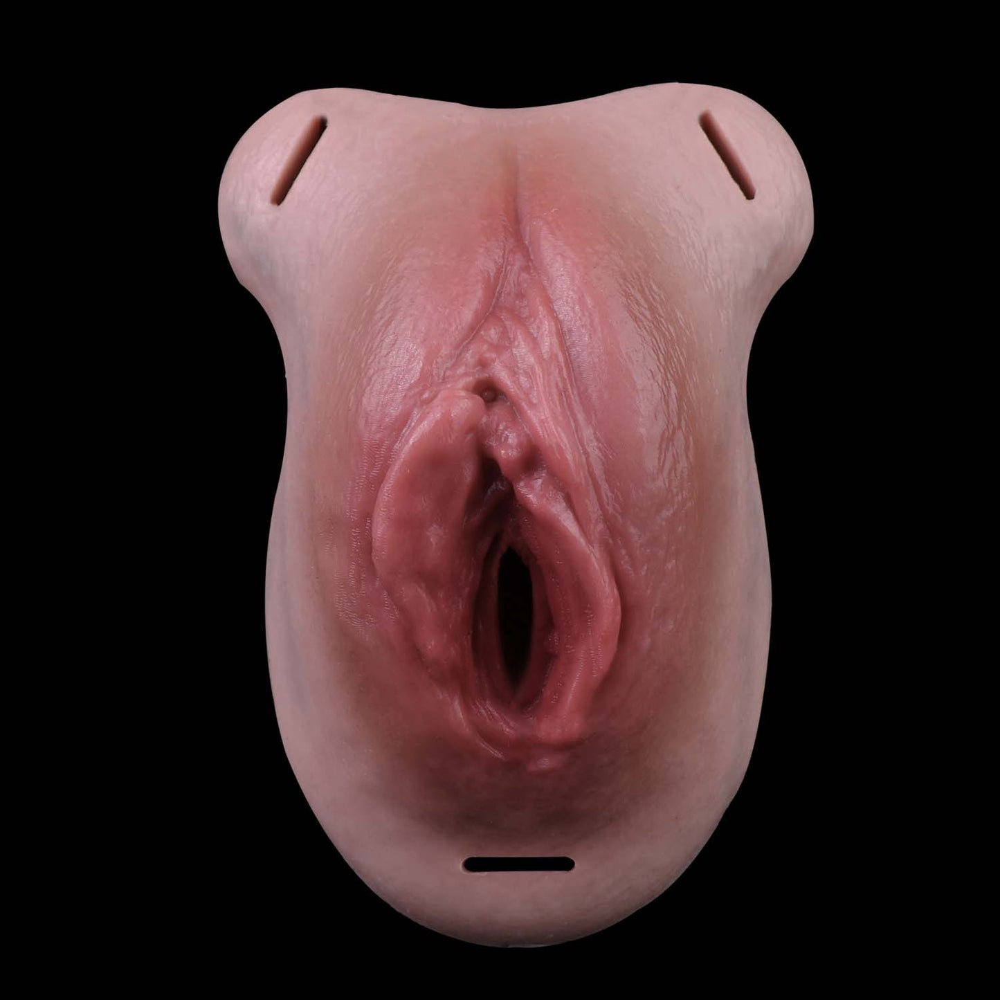 Silikon-Pussy-Panties mit offenen Schamlippen & Lederriemen | Ultimatives Transgender Vaginal-Gaff für intime Rollenspiele