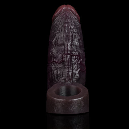 Deep Black & Solid Penis Sleeve – Hollow BBC Sleeve with Recessed Veins