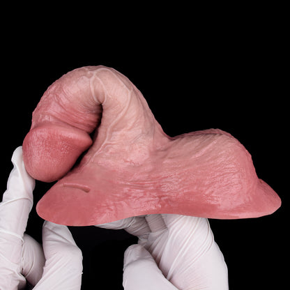 Realistic Lifelike Texture Sleeve – Stretchy Penis Extender with Body Feel and Leather Harness